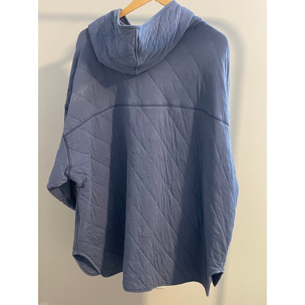 Old Navy Womens Quilted Half Zip Hoodie Blue Oversized Sweatshirt Plus Size 4X - Picture 3 of 14